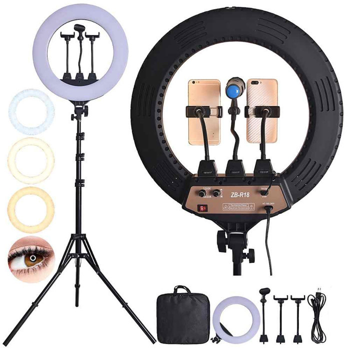 Кольцевая LED лампа 46см Profi Ring Light ZB-R18"" + штатив (2,2 м.)